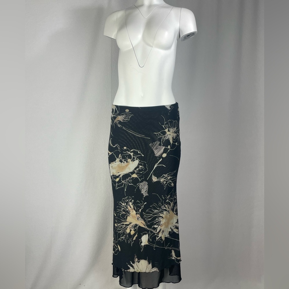 Floral Black Maxi Skirt